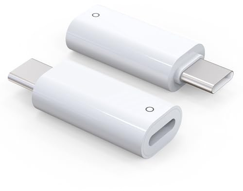 TechMatte USB C Pencil Adapter Designed for Apple Pencil 1st Generation | Only Compatible with iPad 10th Generation,Male USB-C to Female Lightning Pencil Charging Adapter (2 Pack)