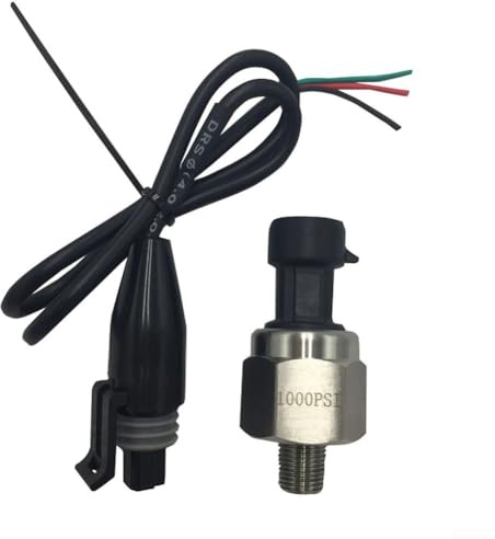 Honseadek Trasduttore di pressione da 5 a 1000 psi, 5 V 1/8 '' NPT 5 PSI-1000 PSI Trasduttore di pressione del carburante per olio, carburante, aria, acqua (1000 psi)