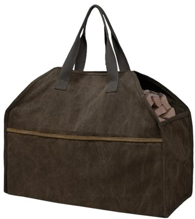 Cesto Portalegna Porta tronchi per borsa per legna da ardere in tela, borsa durevole, stufa per camino portatile da esterno Borsa portalegna