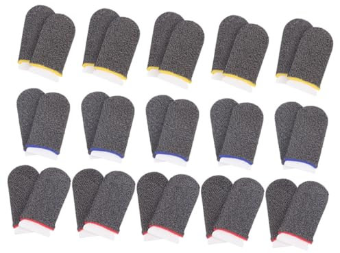 TINEASUR 18paare Gaming Finger Cover Aus Atmungsaktivem Silberfaser-Material Ultradünne Schweißresistente Fingerlinge Für Komfortablen Fingerschutz Und Präzise Touchscreen-Steuerung Beim Mo