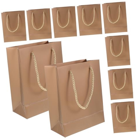 IWOWHERO 10stücke Goldene Geschenktüten Mit Faltbare Umweltfreundliche Papiertragetaschen Für Partys Hochzeiten Und Für Kleine Und Dekoration