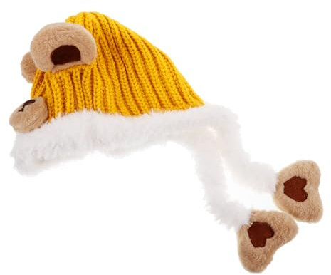 BESPORTBLE Junge Mädchen Strickmütze Mit Ohren Für Kleinkinder Warme Wintermütze Unisex Gelbe Atmungsaktiv Bequeme Mütze Für Junge Mädchen
