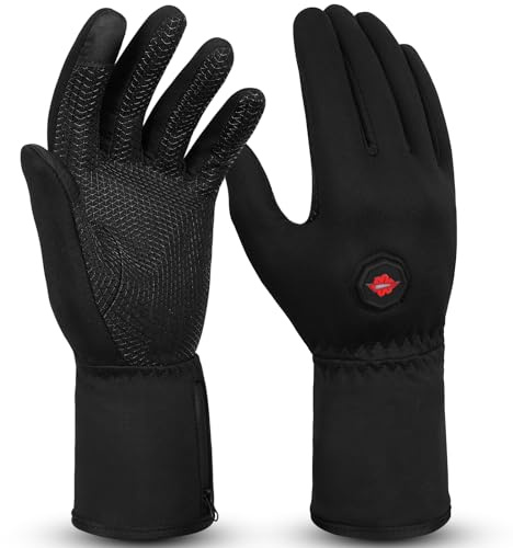 Dr.Warm Heated Gloves for Men Women, Electric Heated Gloves with Touchscreen Fingers, Rechargeable Battery Thermal Thin Hand Warmer for Running Driving Arthritis Hand/Small