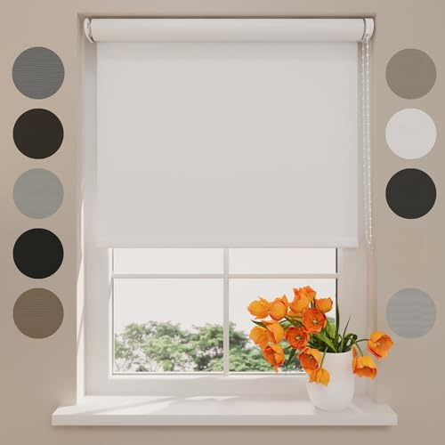 DTCH® Tenda a rullo oscurate senza fori 240 x 190 cm (LxA) bianco, disponibile in larghezze da 40 a 240 cm, inclusi supporti a pinza, accorciabile autonomamente, tende a pinza