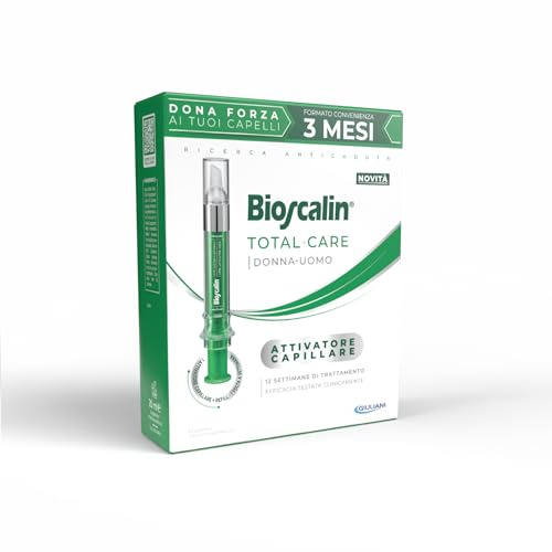 Bioscalin TOTAL•CARE Attivatore Capillare Contrasta la Caduta e Favorisce la Crescita, Fiale per Capelli, 1 Applicazione a Settimana, Trattamento 12 Settimane, 20 ml, 2 Applicatori da 10 ml