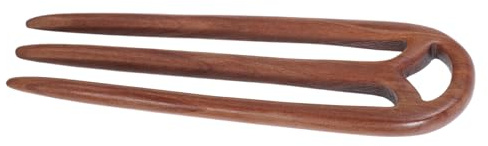 PENIKOKO Épingle à Cheveux Vintage en Bois de Santal 3 Dents – Fourche à Chignon Rétro pour Femmes – Accessoire Naturel pour Coiffures Élégantes et Tenues de Fête