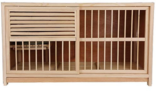 Bird Villa with Egg Tray, Outdoor Creative Shutter Aviary, Natural Pine Pigeon Cage, (Natural-80cm)
