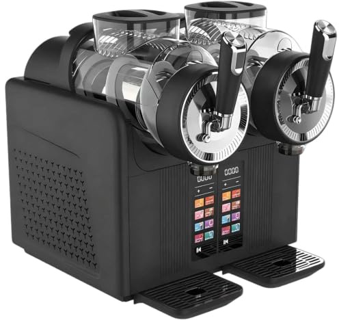 ZYLDDS Machine à granités et Glaces à l'italienne | Appareil à Boissons glacées avec écran LED et Nettoyage Automatique – Idéal pour fêtes, cafés et réunions de Famille Black