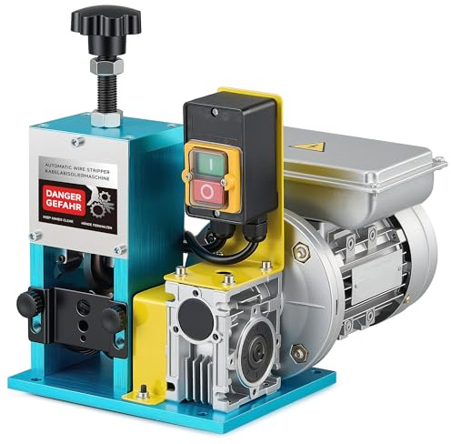 CREWORKS Automatic Electric Wire Stripping Machine, Heavy Duty Copper Cable Stripping Machine with Adjustable Feed Holes, Powered Scrap Wire Stripper for Recycling & Workshop Use (1.0-30mm)