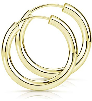 Gold Creolen Silber 925 Damen Ohrringe 2,5mm breit 15-60mm groß | inkl. Schmuck Box Made in Germany von MATERIA by Matthias Wagner