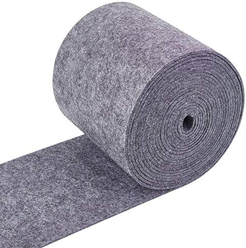 BENECREAT 600cm Filz Stoff 140mm Breiter Craft Filz Stoffrolle Dunkelgrau Vlies Filzrolle für DIY Craft Patchwork Nähen, 3mm dick