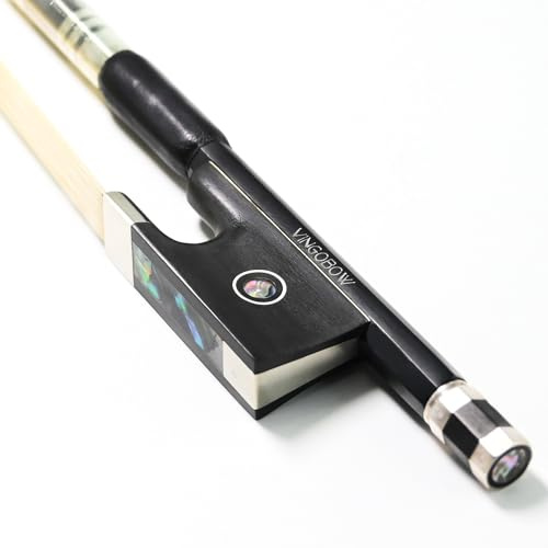3/4 Size Carbon Fiber Violin Bow Full 101V Advanced Level 69cm Three Quarters 3 4 Parisian Eyes Ebony Frog Straight Smooth Screw Strong Durable Unbleached Mongolian Horse Hair Warm Sweet Sound
