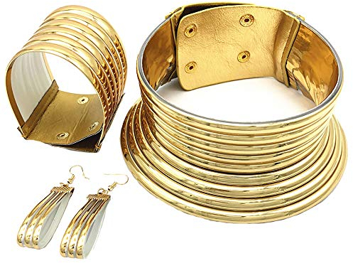 Afrikanisches Zubehör Afrika Stil National Snap Choker Punk Halskette Gotische Halsbänder Frauen Party Hochzeit Schmuck Set Gold