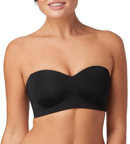 Maidenform Pure Comfort - Sujetador Convertible sin Tirantes, sin Aros, Cobertura Completa, no se desplaza, Negro -, Medium