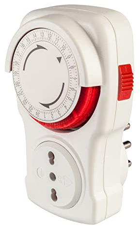 POLY POOL - PP1408XAM Programmateur Quotidien 250V Minuterie Programmable pour Prise Électrique Temporisée Minuterie Prise Électrique avec Cycle Quotidien Blanc