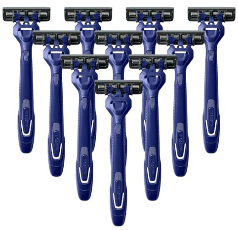 Harry's Disposable Razors for Men - 10 Count - 3-Blade Men's Razors for Travel and On-the-Go Convenience