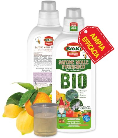 Antika Officina Botanika Sapone molle di Potassio concentrato, Corroborante Biologico che potenzia le difese delle piante Flacone da 1 kg 【 Previene le infestazioni dei parassiti 】