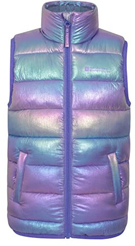 Mountain Warehouse Gepolsterte Kinder-Weste von Rocko - wasserabweisend, Mikrofaserweste, 2 Vordertaschen – idealer Körperwärmer für Jungen und Mädchen Multi Kinder 128 EU (7-8 Jahre)