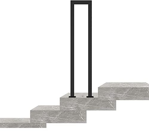 Advap Garden Stair Railing Black Handrail Picket, Hand Rails for Outside Steps, Terrace Decking Balustrade for Indoor Outdoor, Transitional Handrail for Exterior Step (Size : 45cm(1.5ft))