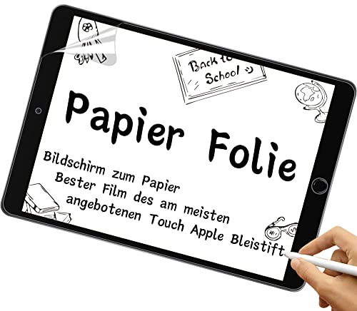 2 Stück Paper Schutzfolie Kompatibel mit iPad 9./8./7. Generation (iPad 10,2 Zoll, 2021/2020/2019), PET Matte Blendfreiem Schutzfoli Angenehmes Schreiben wie auf zum Zeichnen, Schreiben und Notizen