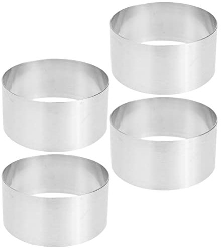 UPKOCH 4pcs Tuile Mould Cake Fondant Mould Ring Mold Mental Cake Mold Kitchen Collar for DIY Baking