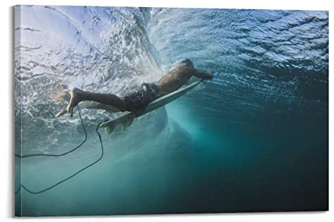 ZENGYL Extremsport-Poster, Surfen in Bali, dekoratives Gemälde, Leinwand, Wandposter und Kunstbild, modernes Familien-Schlafzimmer, Dekor-Poster, 20 x 30 cm