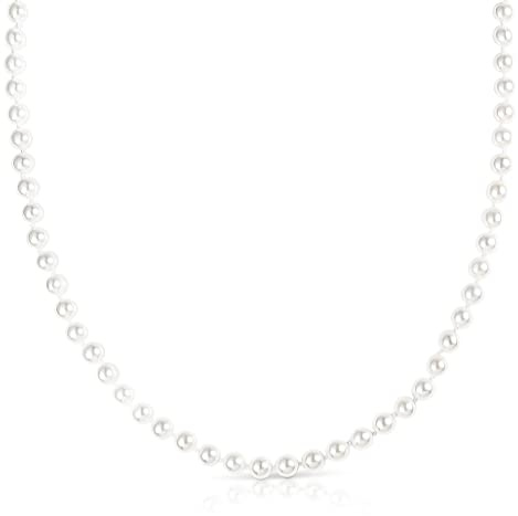 ZAVANA Collana di Perle 60 cm da Donna – Perle di Conchiglia da 8 mm, Collana Classica Senza Chiusura, Elegante Bigiotteria con Sacchetto Regalo