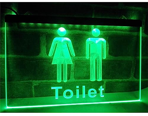 YSOLDA Toilette Unisex Maschio Femmina LED insegna al Neon, luci al Neon USB 3D Personalizzate con dimmer, per Bar Centro Commerciale Ufficio Bagno Appeso a Parete dimmerabile Decorativo,RGB,30x20cm
