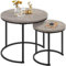 Yaheetech 2er Set Couchtisch Beistelltisch Runder Satztisch Metallgestell Kaffeetisch Wohnzimmertisch Modernes Design Sofatisch Kleiner Tisch, Grau