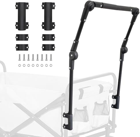 Klappbarer Wagenschiebegriff, Ersatzgriff für Bollerwagen, Schiebegriff, Universeller Ziehgriff, Ersatzgriff für Outdoor, Camping, Strand, Kinderwagen
