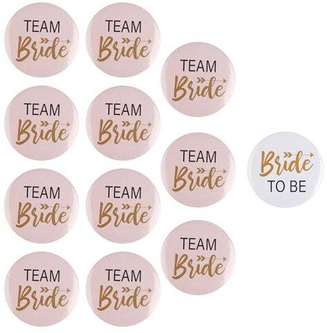 12 Stück Team Bride Button, Team Braut Button, Junggesellenabschied Party Buttons, Stil Brautaccessoires, Hochzeitsparty Zubehör
