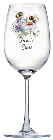ukgiftstoreonline Personalised Bumble Bee Wine Glass Gift for Her