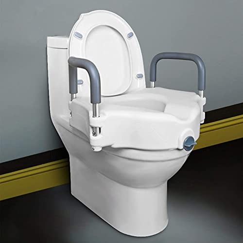 Sedile WC rialzato, Alzata rialzata con Maniglie Imbottite, Sedile di Assistenza Portatile Senza Coperchio, ausilio per la Mobilità WC Rimovibile, per disabili e Anziani, Donne Incinte