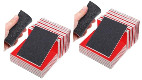 SOLUSTRE 40pezzi Sponge Abrasiva Per Levigatura Grane e Pad Di Levigatura Schiuma Per Auto Legno