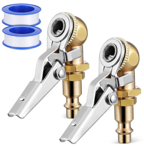 Gatuida 2pièces Tire Air Chuck Accessoires De Gonflage De Pneus Avec Ruban Étanchéité Compatible Voitures Et Camions Installation Facile Et