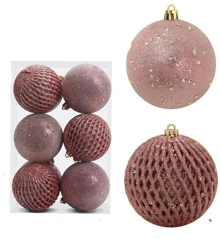 12-teiliges 8 cm Weihnachts-Pailletten-Set zum Bemalen von Weihnachtskugeln zum Aufhängen am Weihnachtsbaum, 8 cm