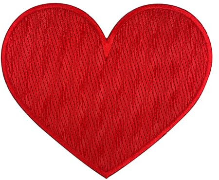 Urbanski Patch Süßes rotes Herz zum Aufbügeln 7,5 x 9 cm | Aufnäher Applikation Bügelbild