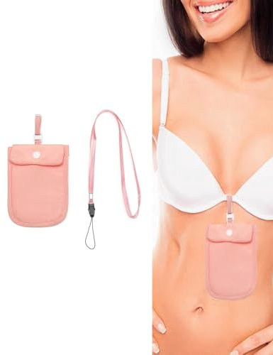 KGDUYC 1 Stück BH-Geldbörse – versteckte Tasche für Damen-BH, geheimes Geldfach, Reisetasche zur Aufbewahrung von Kreditkarten, Schlüsseln, Bargeld und Wertsachen (Rosa)