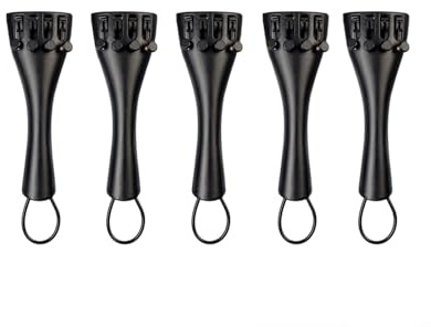 POHTYIT Geigenzubehör für Anfänger 5PCS 1/8 Größe Akustische Violine Saitenhalter Geige Saitenhalter Aluminium Legierung W/Vier Feinstimmer Schwanz Darm Violino Teile