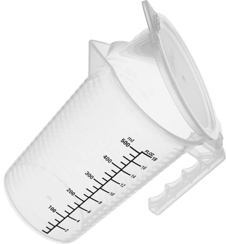 OFFSCH Misurino da Cucina Graduato 500ml in Plastica Pp Coperchio, Tazza Misurazione Olio e Latte, Accessorio Cucina per Casa, Ristorazione e Panetteria