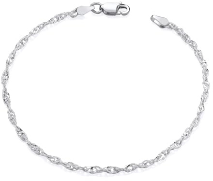 Old English Jewellers Sterling Silver 925 Singapore Twisted Rope Ladies Bracelet 7.5 inch