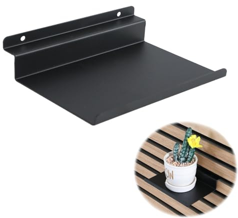 YCBTREE Regal für Akustikpaneele, 25×10cm Slatwall Regale Metall Schwebende Wandregale Akustikpaneele Ablage für Akustikpaneele Lamellen Wandpaneele (25×10cm, Regal)
