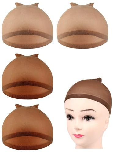 4 Pezzi Di Rete Per Capelli Elastici Di Nylon, Oggetti Di Acconciatura Avvolgenti Classici, Cappone A Maglie Multifunzionale, Universali Per Uomini E Donne, Accessori Per Parrucche.