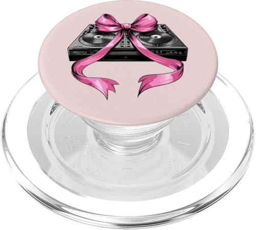 Coquette Bow Dj Disc Jockey - Tocadiscos para niña y mamá, color rosa PopSockets PopGrip para MagSafe