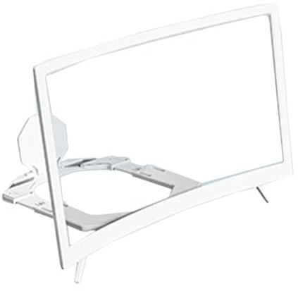 ASTVDFQK Loupe D'écran 18 Pouces, Verres Ultra-Transparents, Design Portable Et Compact, Support for Téléphone avec Amplificateur D'écran – Compatible avec Tous Les Smartphones(White,18inch)