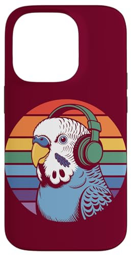 Budgie Perruche Casque DJ Perruche Coque pour iPhone 14 Pro