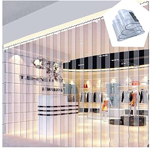 PVC-Streifenvorhang für Türen, industrielle Vinyl-Streifen, Tür, vertikaler PVC-Vorhang für Supermärkte und Lagerhäuser, Größe: 120 x 300 cm, einfache Installation, energiesparend