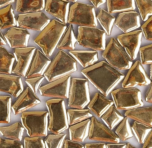 Mosaiksteine 100 g Porzellan-Mosaikfliesen, DIY-Handwerk, Keramikfliesen-Mosaik-Herstellungsmaterialien(Gold)