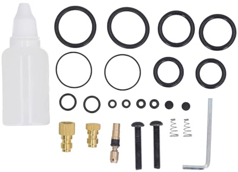 Premium Air Compressor Seals Kit Complete Set with Hex Wrench 14 O Rings Washers Plugs for 4500psi Piston Pump Maintenance Industrial Home Use Durable Metal PVC Construction