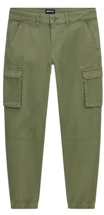 gas Pantaloni Uomo MOD. Cargo Slim Fit con Elastico sul Fondo Bob (IT, Testo, M, Slim, Regular, Verde)